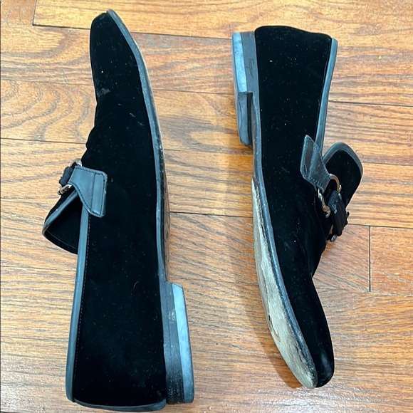 Salvatore Ferragamo Black Loafers with Silver Hardware. main image 2